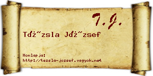 Tézsla József névjegykártya